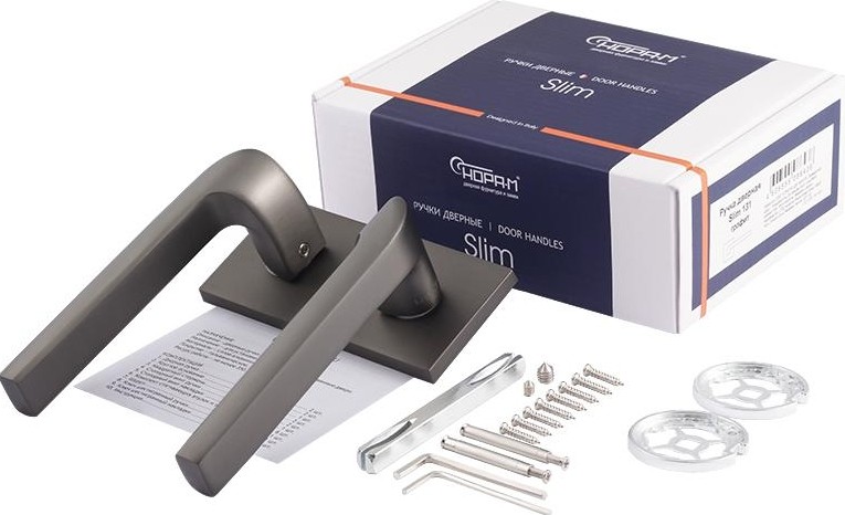 Ручка дверная НОРА-М 131K Slim "Графит" 18620 - изображение 3