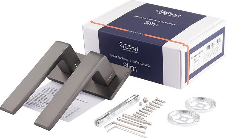 Ручка дверная НОРА-М 132K Slim "Графит" 18625 - изображение 3