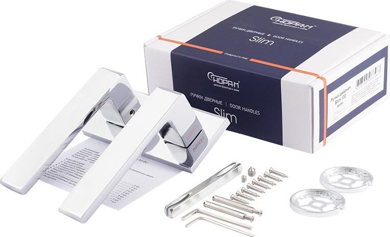 Ручка дверная НОРА-М 132K Slim "Хром" 18623 - изображение 3