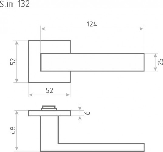 Ручка дверная НОРА-М 132K Slim "Хром" 18623 - изображение 2