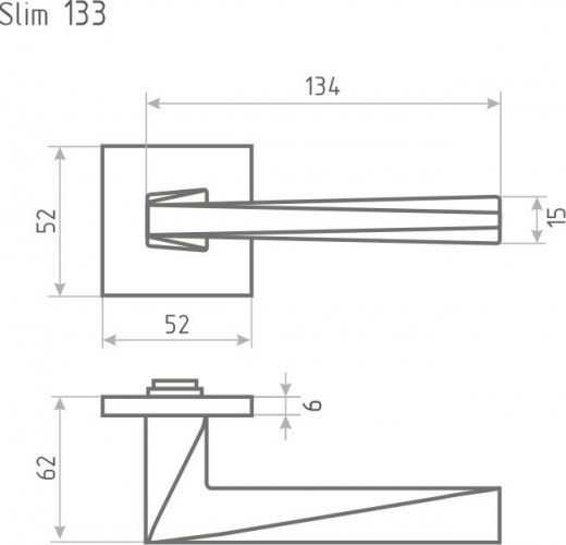 Ручка дверная НОРА-М 133K Slim "Белая" 18632