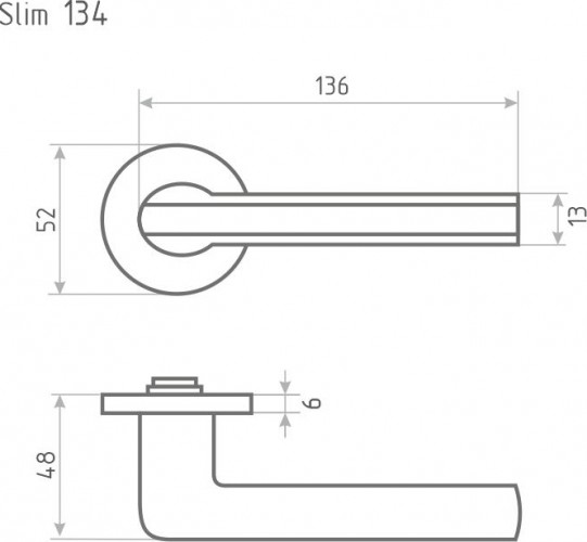 Ручка дверная НОРА-М 134А Slim "Белая" 18637 - изображение 2