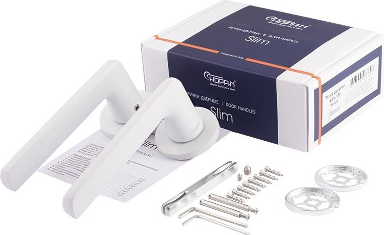 Ручка дверная НОРА-М 134А Slim "Белая" 18637 - изображение 3