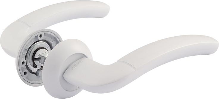 Ручка дверная НОРА-М 23 А Al комплект "Белый" 17230