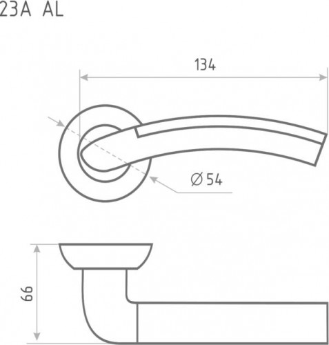 Ручка дверная НОРА-М 23 А Al комплект "Графит" 19257 - изображение 2