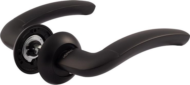 Ручка дверная НОРА-М 23 А Al комплект "Черный" 17229