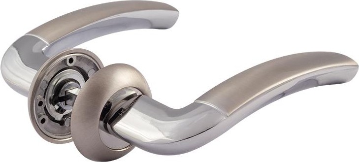 Ручка дверная НОРА-М 23 А Al комплект "Матовый никель/хром" 16049
