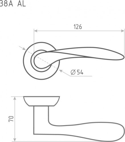 Ручка дверная НОРА-М 38 А AL комплект "Старая медь" 15305 - изображение 3