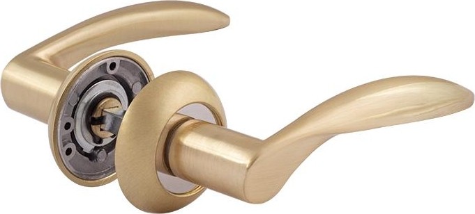 Ручка дверная НОРА-М 94 А AL комплект "Матовое золото" 15394