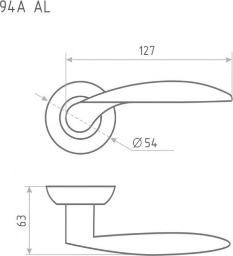 Ручка дверная НОРА-М 94 А AL комплект "Матовый никель" 15292 - изображение 3