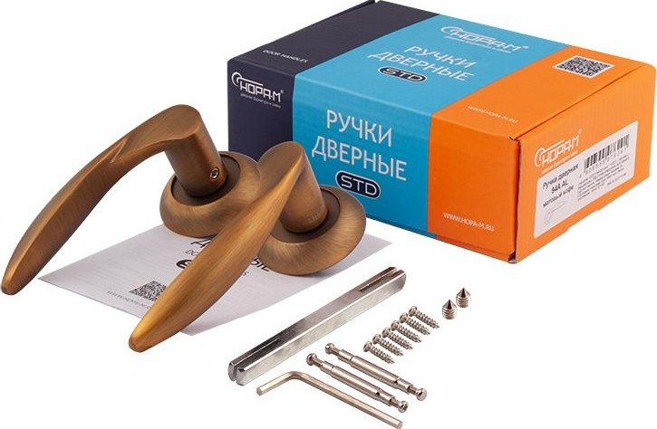 Ручка дверная НОРА-М 94 А AL комплект "Матовый кофе" 16119 - изображение 2