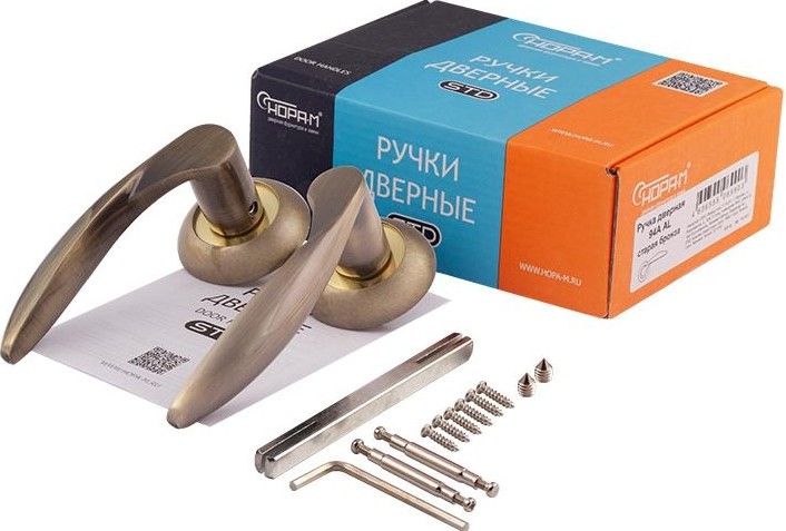 Ручка дверная НОРА-М 94 А AL комплект "Старая бронза" 15293 - изображение 2