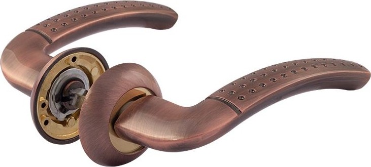 Ручка дверная НОРА-М 96 А AL комплект "Старая медь" 15395