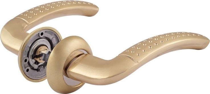 Ручка дверная НОРА-М 96 А AL комплект "Матовое золото" 16148