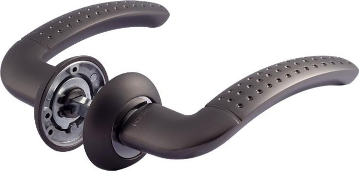 Ручка дверная НОРА-М 96 А AL комплект "Графит" 17099