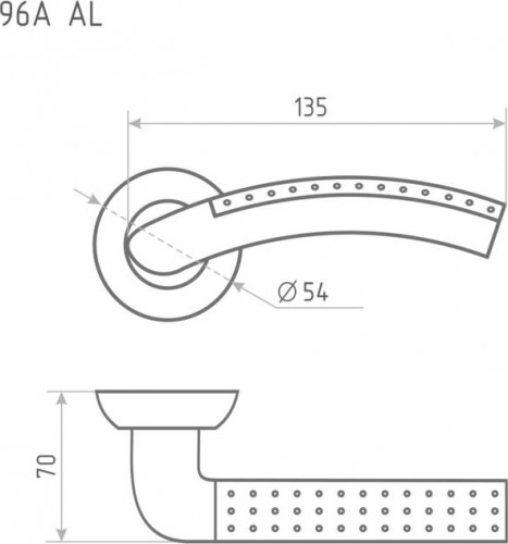 Ручка дверная НОРА-М 96 А AL комплект "Золото" 15429 - изображение 3