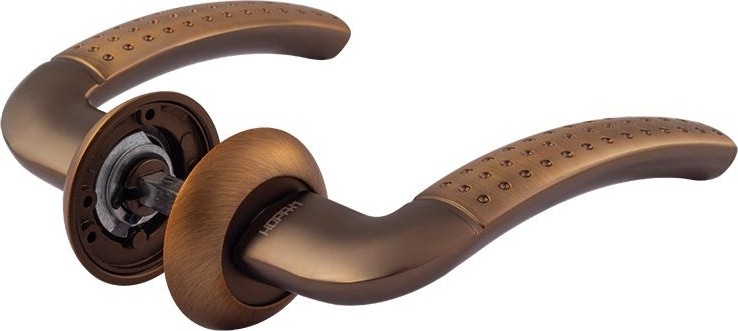 Ручка дверная НОРА-М 96 А AL комплект "Матовый кофе" 16120