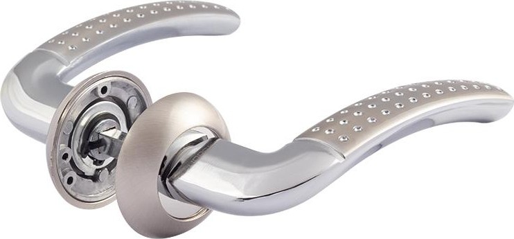 Ручка дверная НОРА-М 96 А AL комплект "Матовый никель/хром" 15977