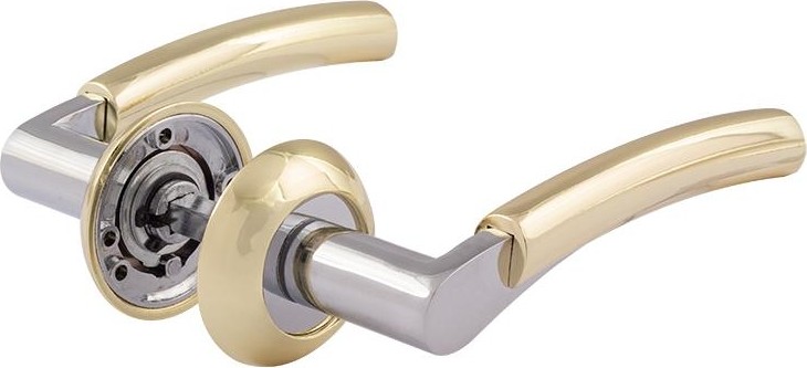 Ручка дверная НОРА-М 99 А AL комплект "Золото/хром" 15396