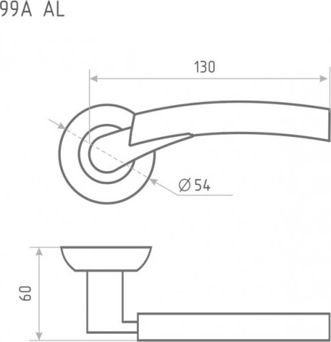 Ручка дверная НОРА-М 99 А AL комплект "Золото/хром" 15396 - изображение 3