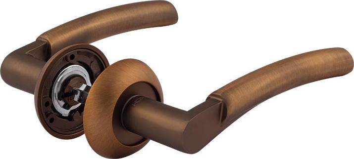 Ручка дверная НОРА-М 99 А AL комплект "Матовый кофе" 15937