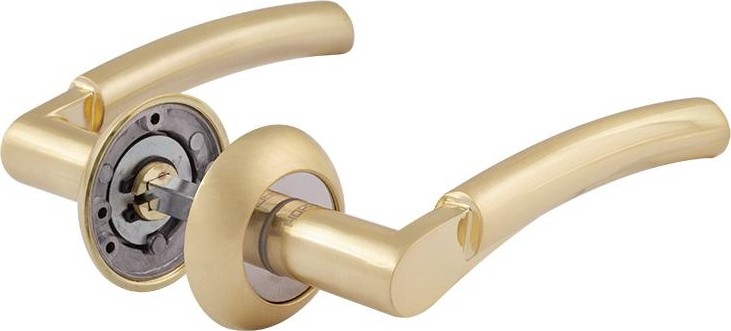 Ручка дверная НОРА-М 99 А AL комплект "Матовое золото" 15296