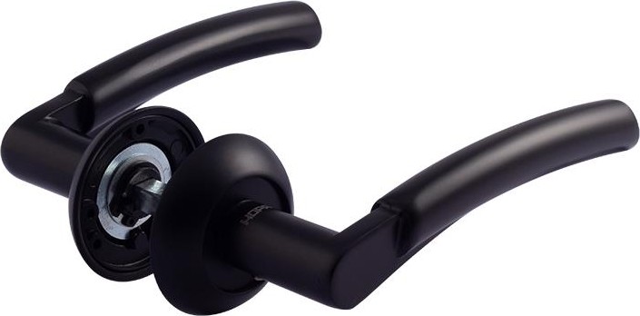 Ручка дверная НОРА-М 99 А AL комплект "Черный" 18463