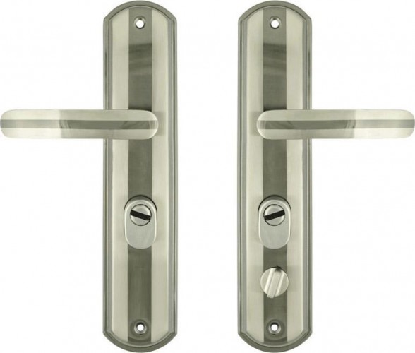 Ручка на планке НОРА-М 200-68 мм STD левая для китайских дверей "Матовый хром/Черный никель" 16675