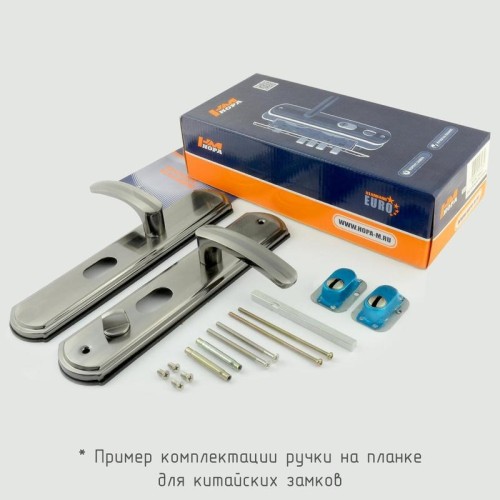 Ручка на планке НОРА-М 200-68 мм левая для китайских дверей "Матовый хром/Черный никель" 5550 - изображение 3