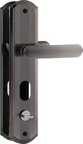 Ручка на планке НОРА-М 200-68 мм левая для китайских дверей "Матовый хром/Черный никель" 5550