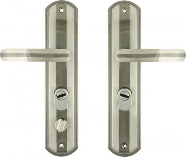 Ручка на планке НОРА-М 200-68 мм правая для китайских дверей "Матовый хром/Черный никель" 9131