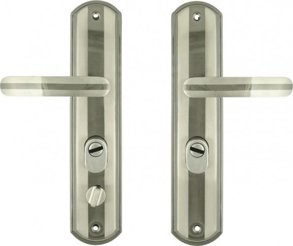 Ручка на планке НОРА-М 300-68 мм правая для китайских дверей "Матовый хром/Черный никель" 18725