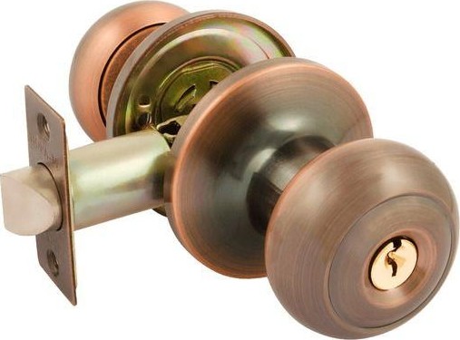 Ручка защелка кноб НОРА-М Н "Старая медь" ключ/фиксатор 15714