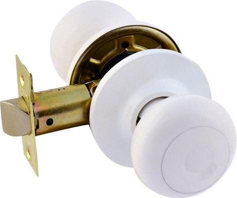 Ручка защелка кноб НОРА-М Н "Белая" без запирания 15725