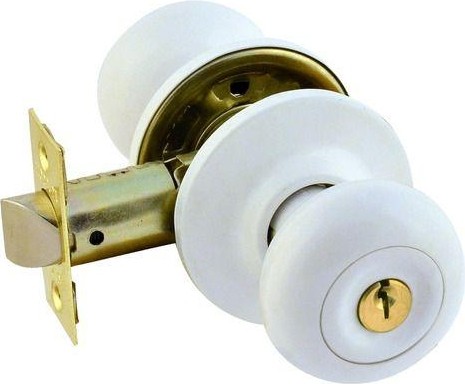 Ручка защелка кноб НОРА-М Н "Белая" ключ/фиксатор 15707