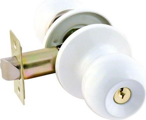 Ручка защелка кноб НОРА-М ЗШ-STD "Белая" ключ/фиксатор 5315