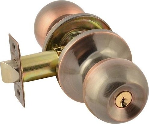 Ручка защелка кноб НОРА-М ЗШ-STD "Старая медь" ключ/фиксатор 13740