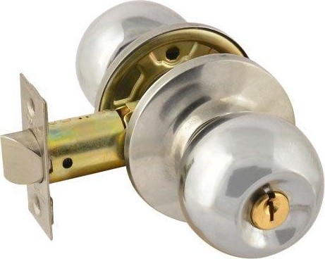 Ручка защелка кноб НОРА-М ЗШ "Хром" ключ/фиксатор 15687