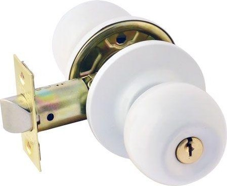 Ручка защелка кноб НОРА-М ЗШ "Белая" ключ/фиксатор 15679