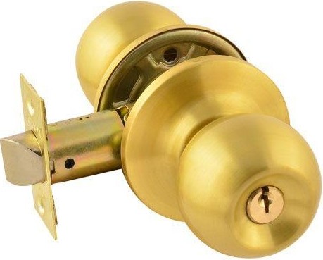 Ручка защелка кноб НОРА-М ЗШ "Матовое золото" ключ/фиксатор 15682