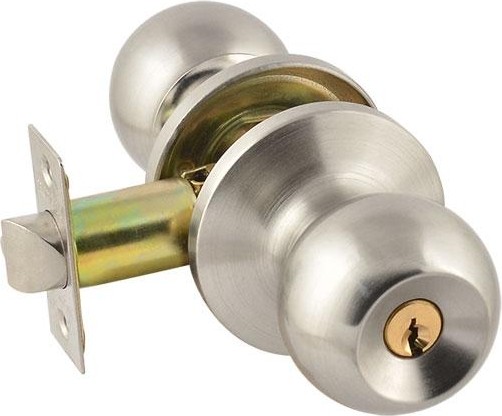 Ручка защелка кноб НОРА-М ЗШ-STD "Нержавеющая сталь" ключ/фиксатор 5302