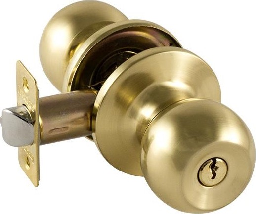 Ручка защелка кноб НОРА-М ЗШ ISPARUS "Матовое золото" ключ/фиксатор 16787