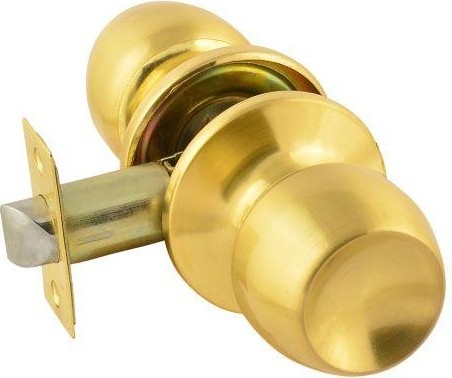 Ручка защелка кноб НОРА-М ЗР1 "Матовое золото" без запирания 15596