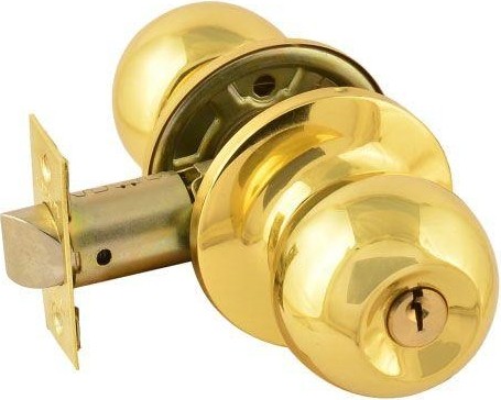 Ручка защелка кноб НОРА-М ЗШ "Золото" ключ/фиксатор 15681