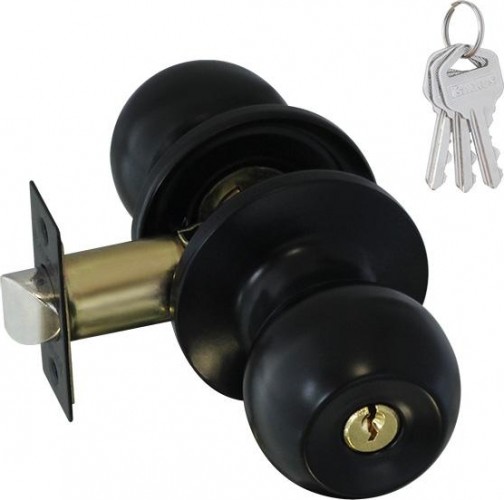 Ручка защелка кноб НОРА-М ЗШ ISPARUS "Черная" ключ/фиксатор 18818