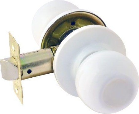 Ручка защелка кноб НОРА-М ЗШ "Белая" без запирания 15697