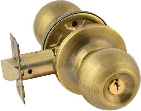 Ручка защелка кноб НОРА-М ЗШ "Старая бронза" ключ/фиксатор 15685