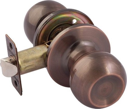 Ручка защелка кноб НОРА-М ЗШ ISPARUS "Старая медь" без запирания 16802