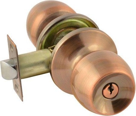 Ручка защелка кноб НОРА-М ЗР1 "Старая медь" ключ/фиксатор 15581