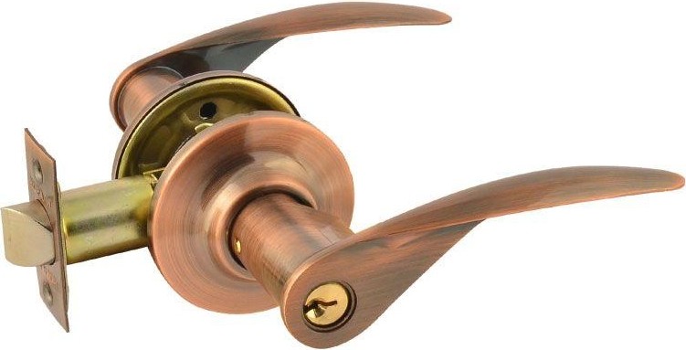 Ручка защелка НОРА-М ТТ12 межкомнатная "Старая медь" ключ/фиксатор 15813